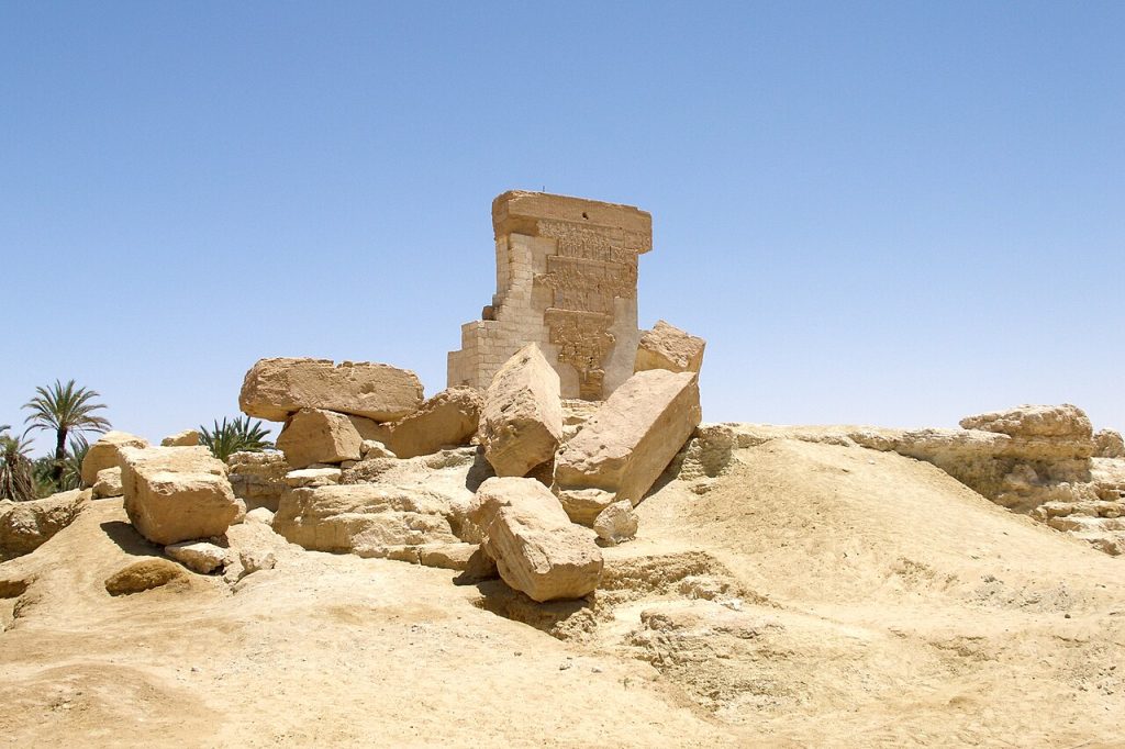Ruins of the Temple of the Oracle of Amun in Aghurmi