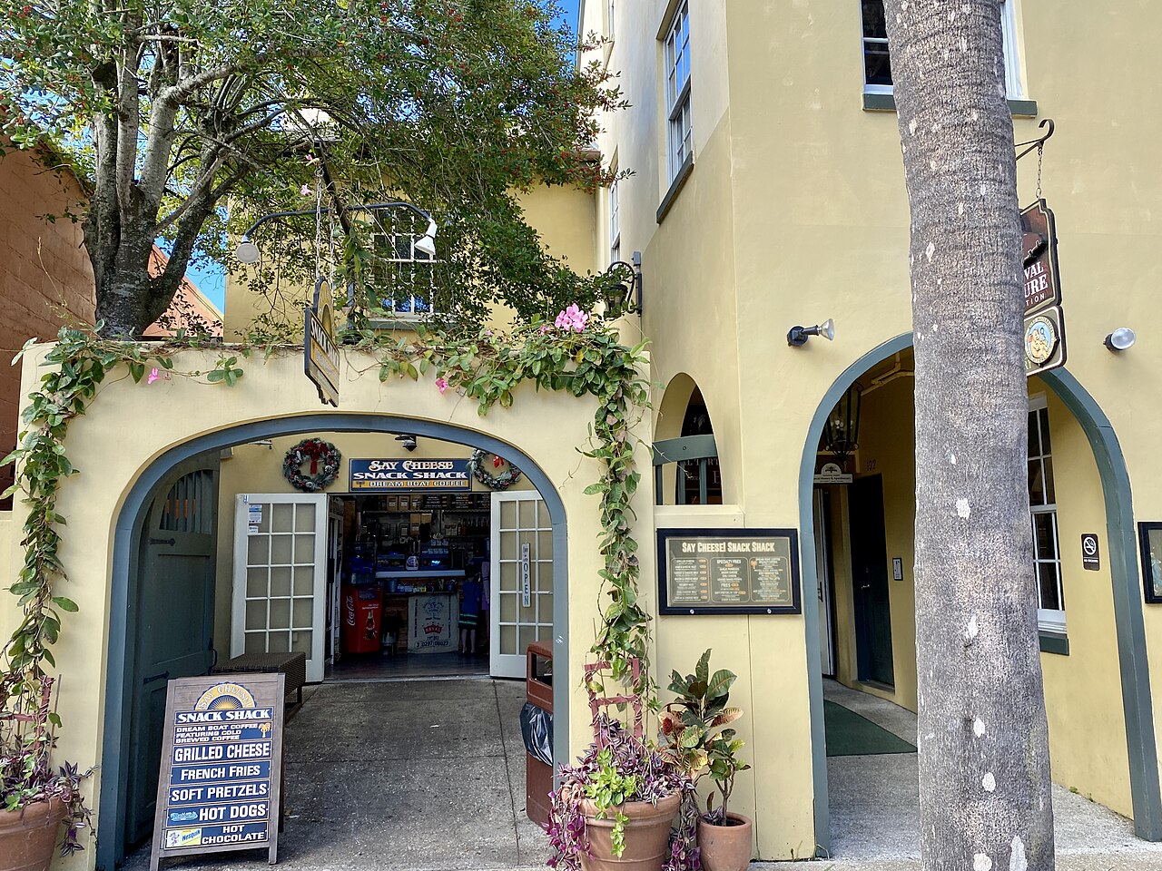 Pedestrian St. George Street in the colonial quarter of St. Augustine Florida