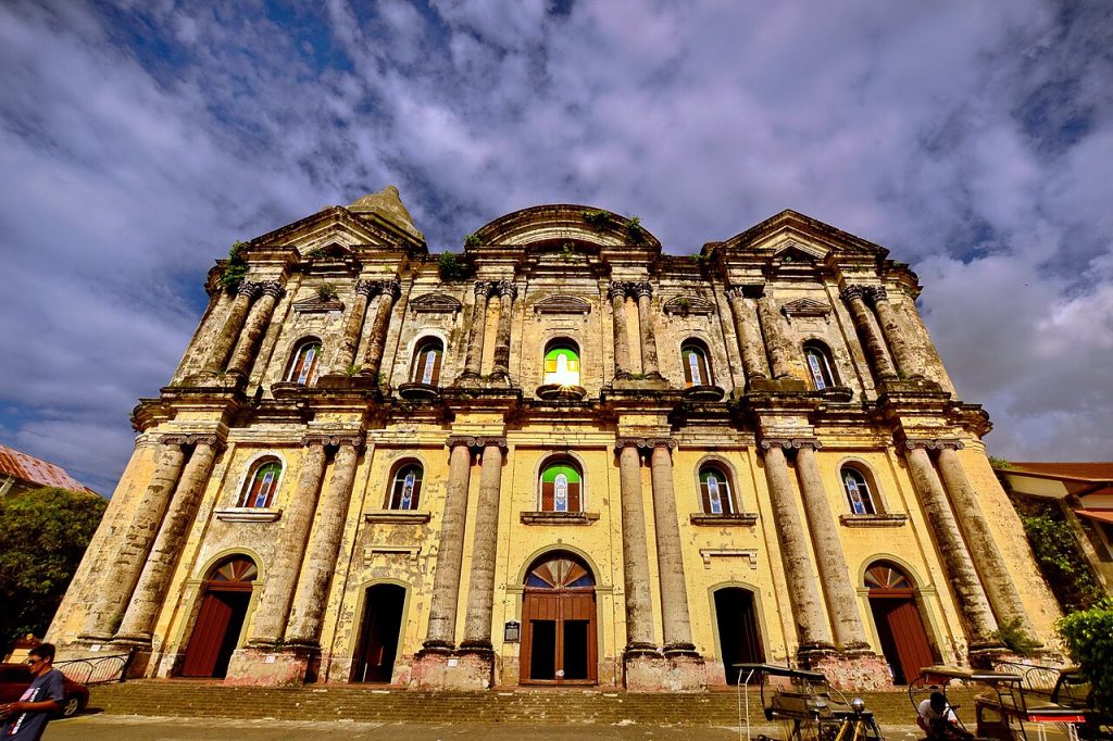 The grand baroque facade of the Basilica of St Martin of Tours