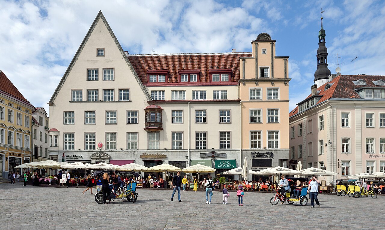 Gothic Town Hall on Town Hall Square in Tallinn Old Town