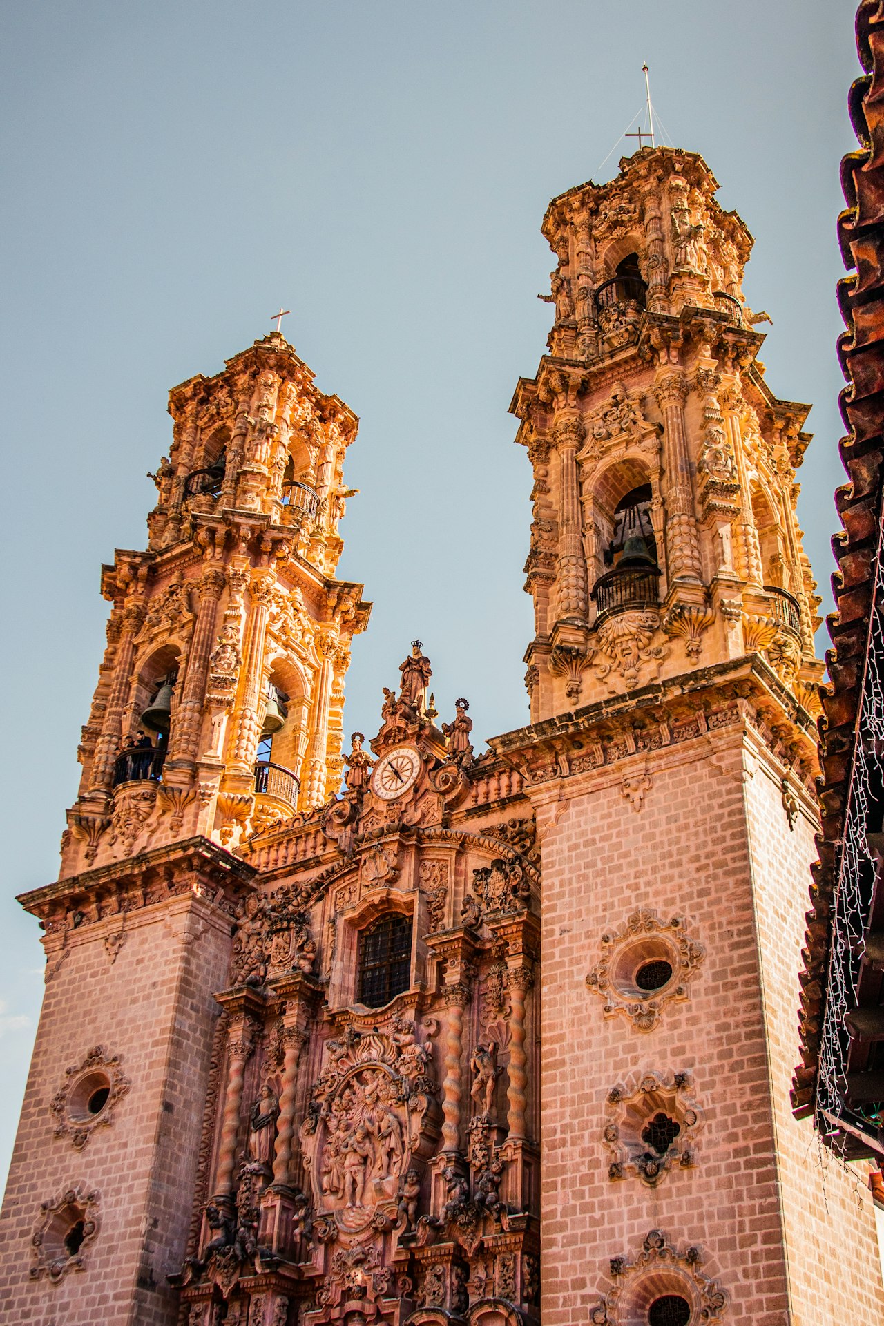 Church with two towers and a clock