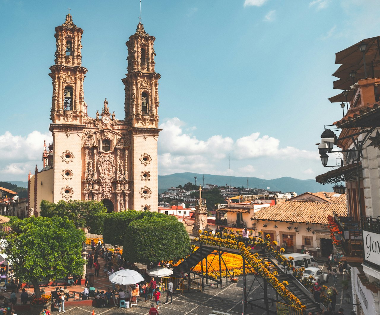 Taxco Mexico Santa Prisca church above the town