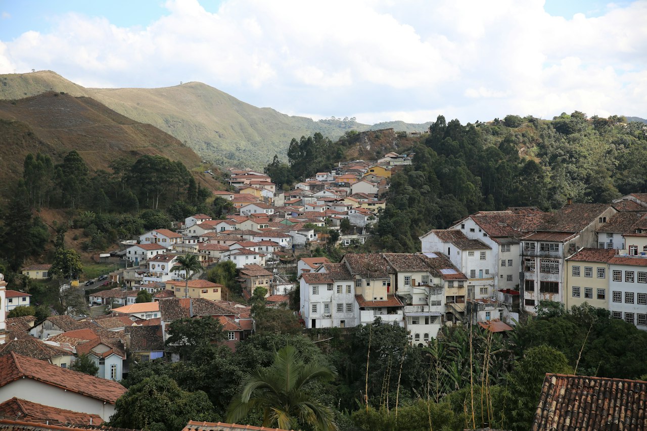 Tiradentes Brazil colonial houses near green trees