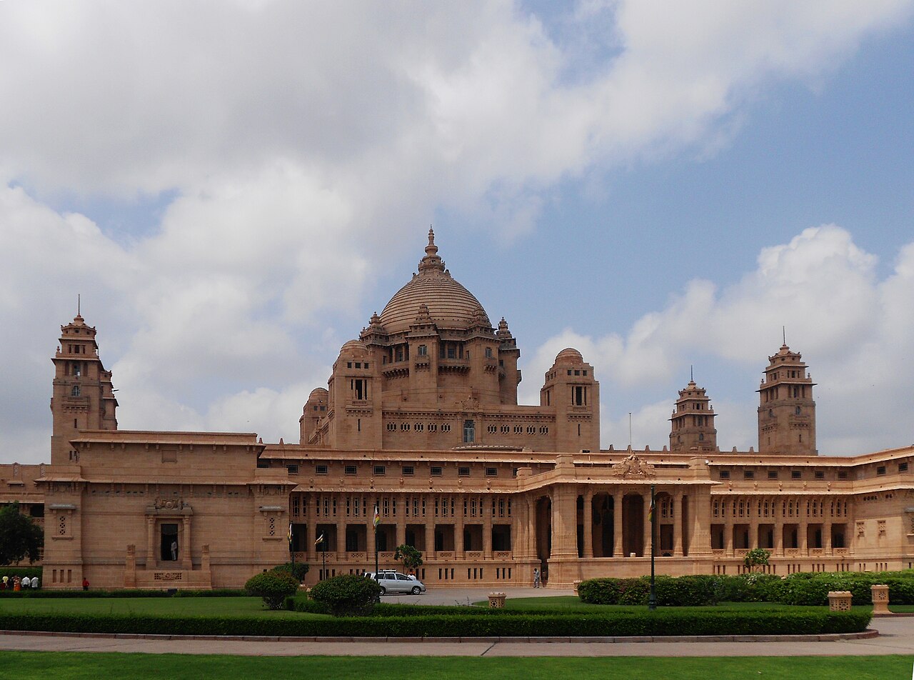 Umaid Bhawan Palace on a hill in Jodhpur