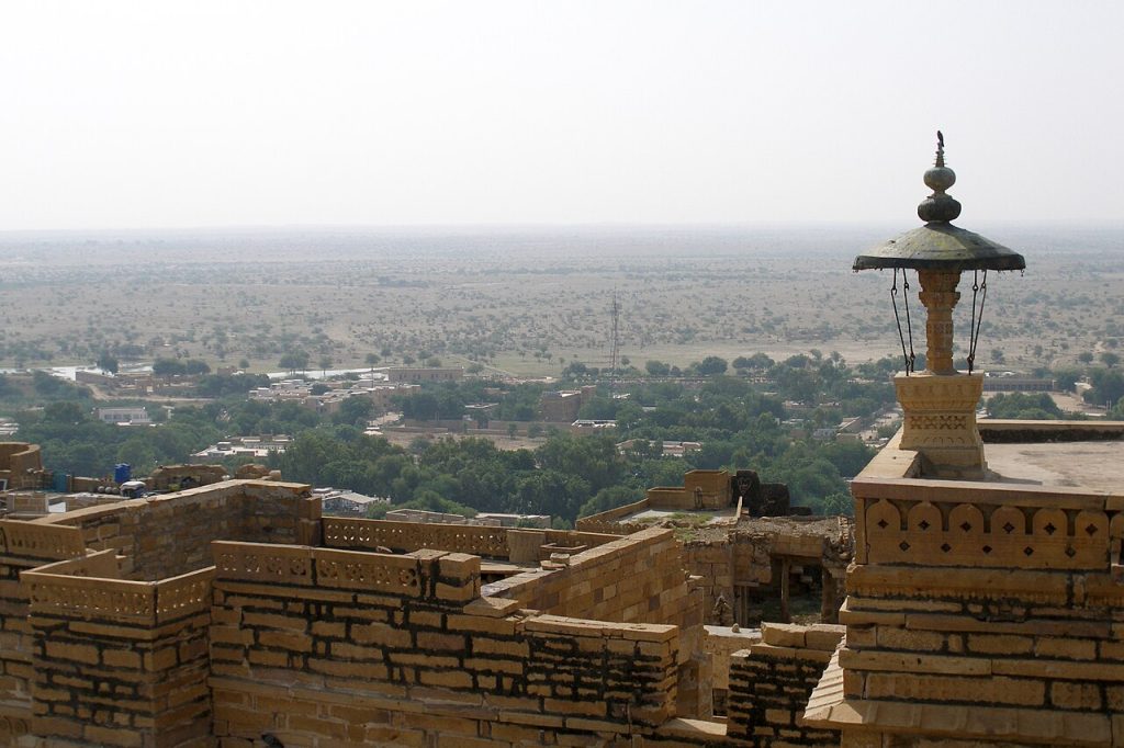 View over the desert city from a lookout inside the fort
